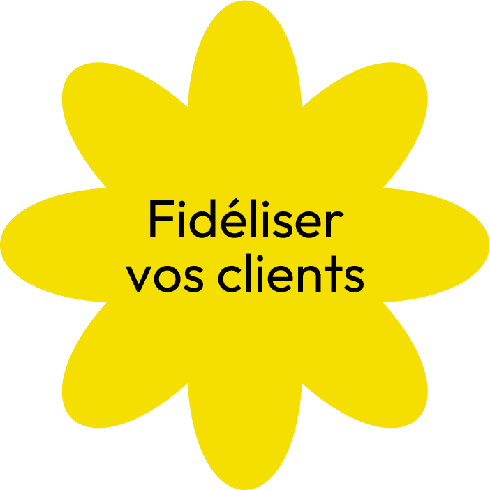 illustration jaune avec texte : fidéliser vos clients